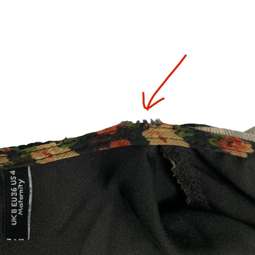 ASOS Design Wrap Mini Dress Zebra Dark Floral Bell Sleeve Ruffle Maternity 4 - Picture 12 of 12